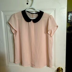 Blush pink with black Peter Pan collar- med